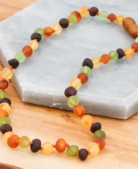 Bebek Damla Kehribar Diş Kolye