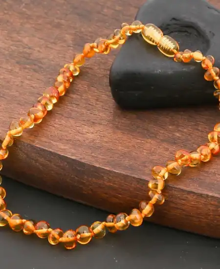 Bebek Damla Kehribar Diş Kolye