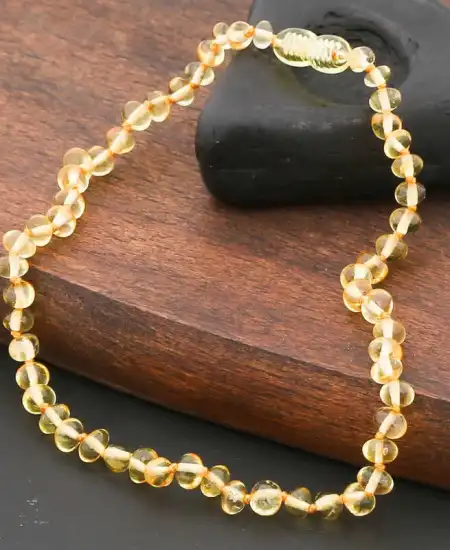 Bebek Damla Kehribar Diş Kolye