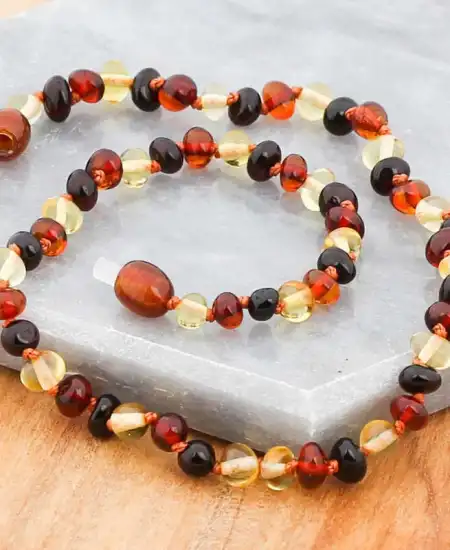 Bebek Damla Kehribar Diş Kolye