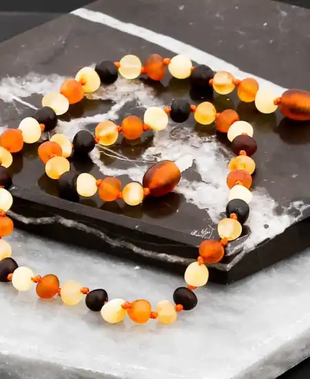 Bebek Damla Kehribar Diş Kolye