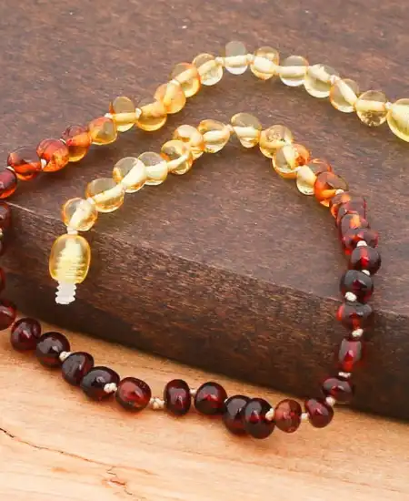 Bebek Damla Kehribar Diş Kolye