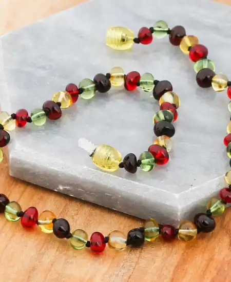 Bebek Damla Kehribar Diş Kolye