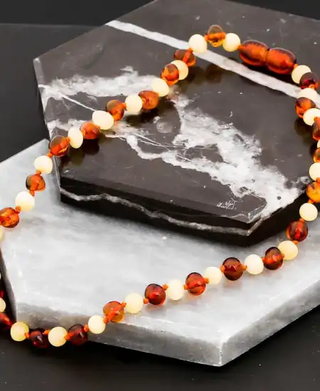 Bebek Damla Kehribar Diş Kolye