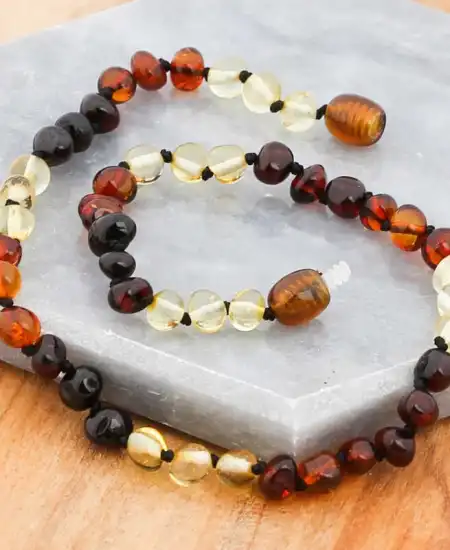 Bebek Damla Kehribar Diş Kolye