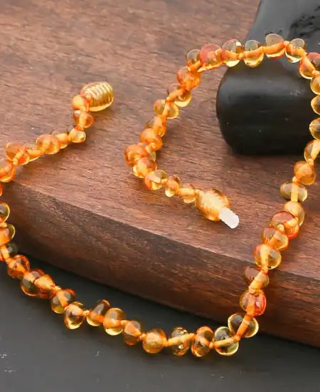 Bebek Damla Kehribar Diş Kolye