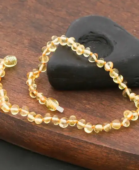 Bebek Damla Kehribar Diş Kolye