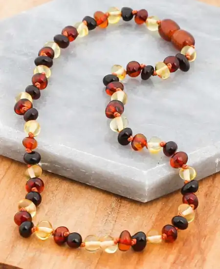 Bebek Damla Kehribar Diş Kolye