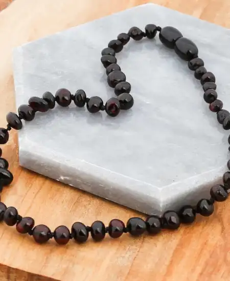 Bebek Damla Kehribar Diş Kolye