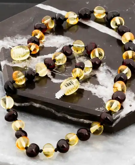 Bebek Damla Kehribar Diş Kolye