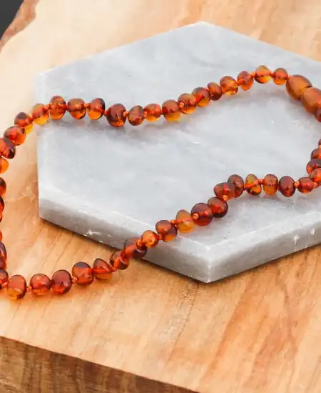 Bebek Damla Kehribar Diş Kolye