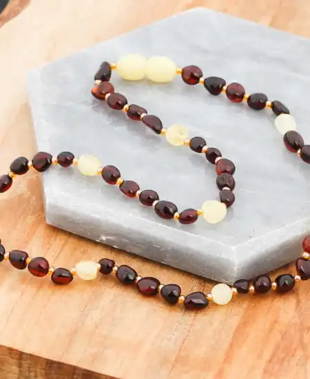 Bebek Damla Kehribar Diş Kolye