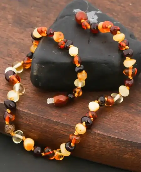 Bebek Damla Kehribar Diş Kolye