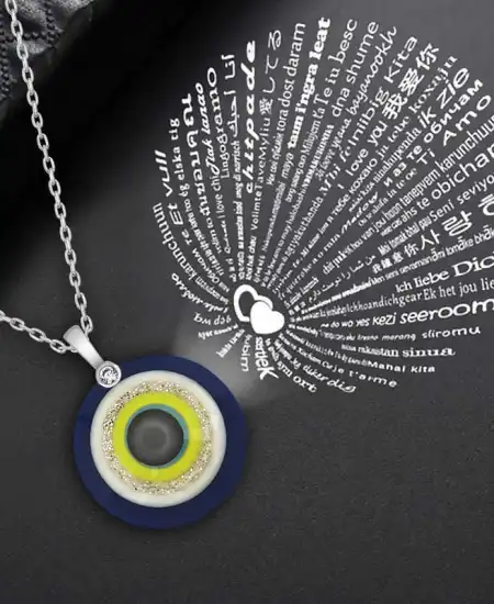 Gümüş 100 Dilde Seni Seviyorum Nazar Kolye