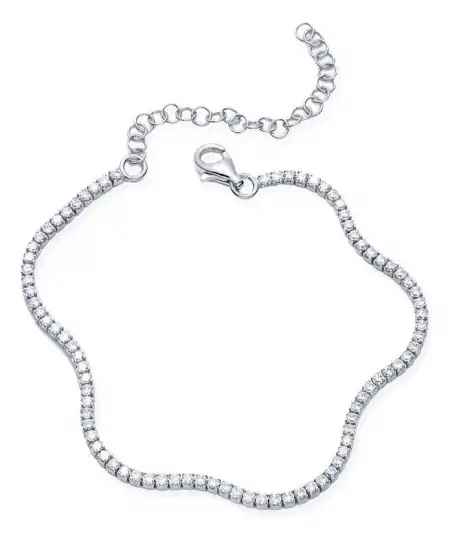 Gümüş 2 Mm Su Yolu Kadın Bileklik