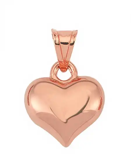 Gümüş 3 Boyutlu Rose Kalp Kadın Kolye Ucu