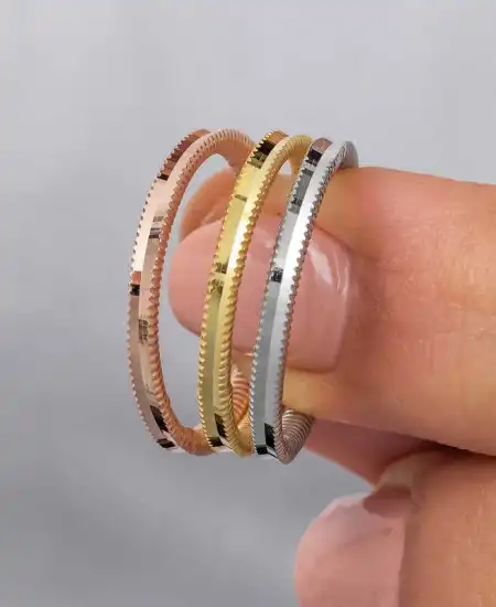 Gümüş 3 Renk Ajda Kadın Yüzük