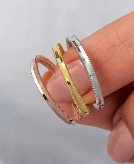 Gümüş 3 Renk Ajda Kadın Yüzük