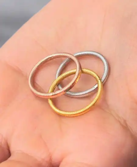 Gümüş 3 Renk Ajda Kadın Yüzük