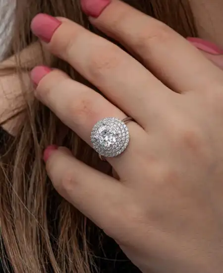 Gümüş 3 Sıra Taşlı Anturaj Kadın Yüzük