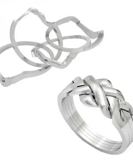 Gümüş 4 Parçalı Yapboz Bilmece Yüzük