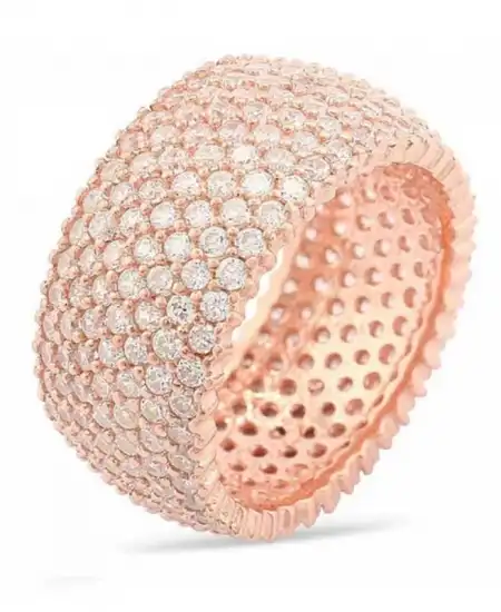 Gümüş 7 Sıra Rose Tamtur Bayan Yüzük