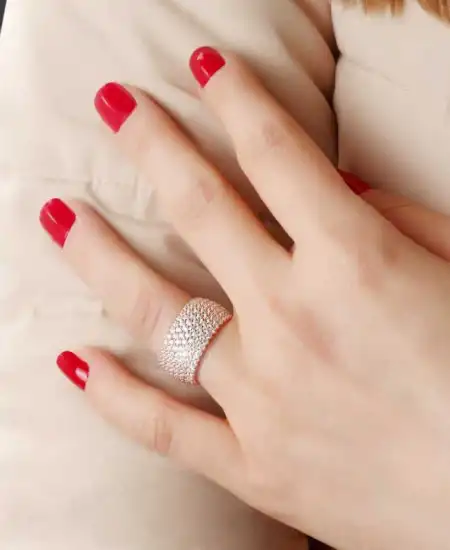 Gümüş 7 Sıra Rose Tamtur Bayan Yüzük