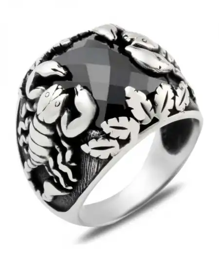 Gümüş Akrep Erkek Yüzük