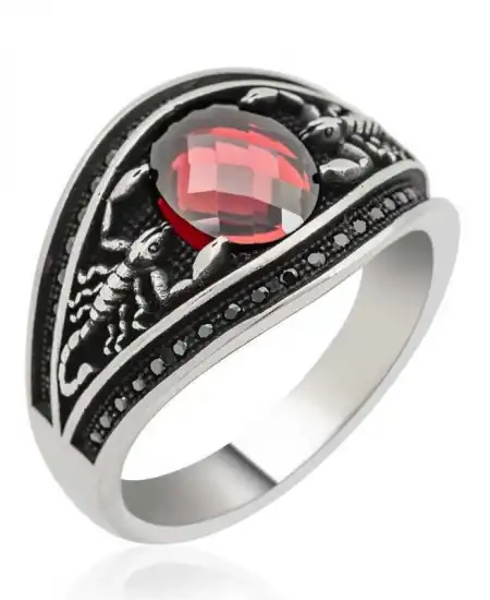 Gümüş Akrep Erkek Yüzük