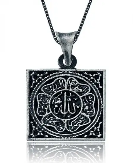 Gümüş Allah Yazılı Kolye