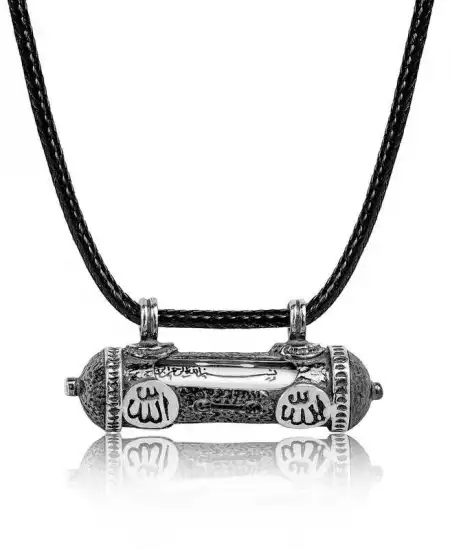 Gümüş Allah Yazılı Cevşen Dualı Kolye