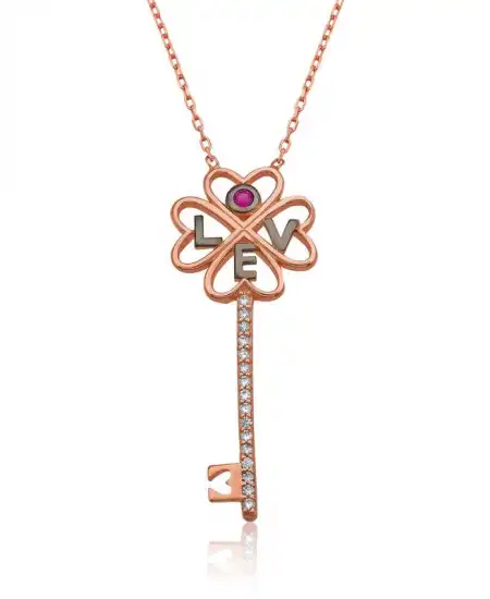 Gümüş Anahtar Bayan Kolye