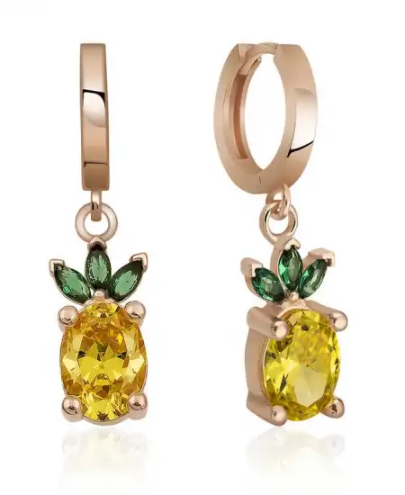 Gümüş Ananas Figür Meyve Küpe