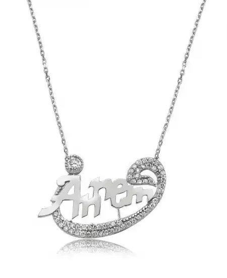 Gümüş Annem Vav Bayan Kolye