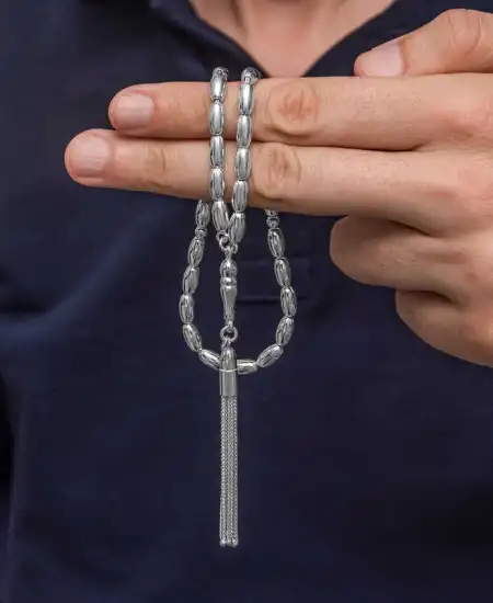 Gümüş Arpa Kesim Erkek Tesbih