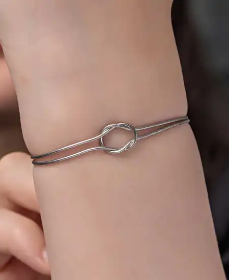 Gümüş Aşk Düğüm Kadın Bileklik