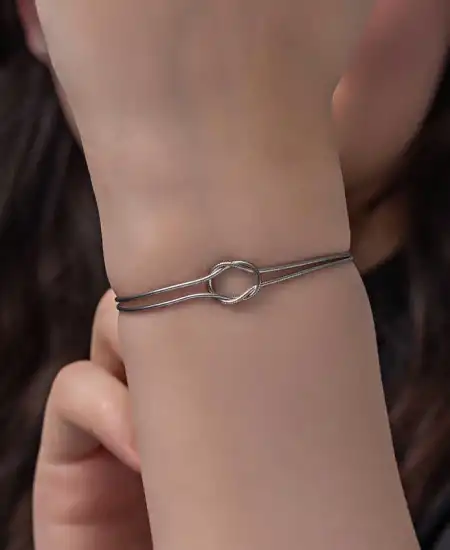 Gümüş Aşk Düğüm Kadın Bileklik