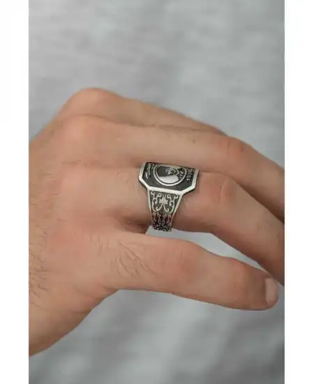 Gümüş Atatürk Silüeti Erkek Yüzük