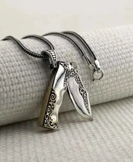 Gümüş Avcı Bıçağı Erkek Kolye