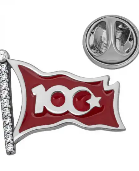 Gümüş Ay Yıldız 100.yıl Rozet