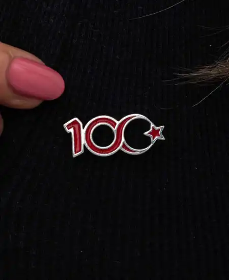 Gümüş Ay Yıldız 100.yıl Rozet