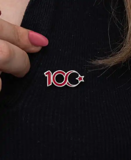 Gümüş Ay Yıldız 100.yıl Rozet