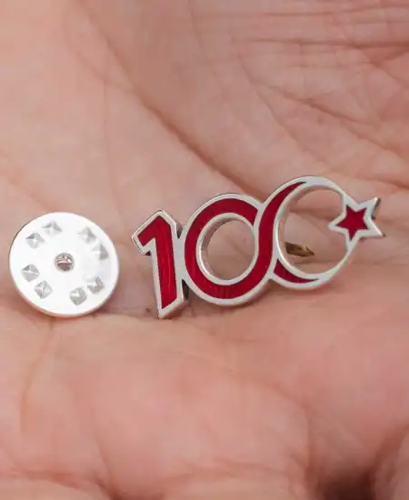 Gümüş Ay Yıldız 100.yıl Rozet