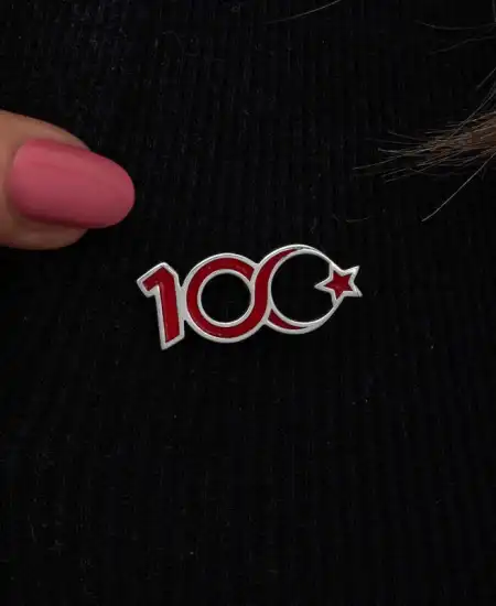 Gümüş Ay Yıldız 100.yıl Rozet