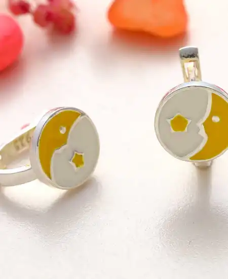 Gümüş Ay Yıldız Çocuk Küpesi