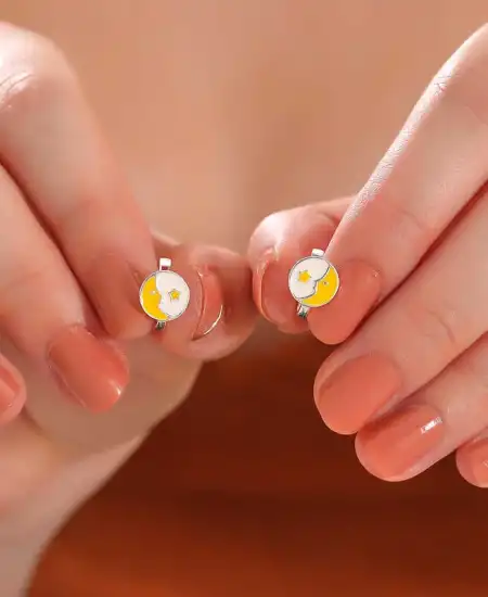 Gümüş Ay Yıldız Çocuk Küpesi