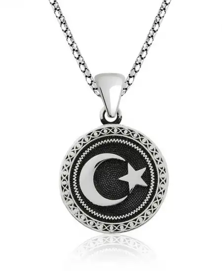 Gümüş Ay Yıldız Kolye