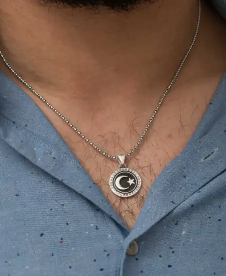 Gümüş Ay Yıldız Kolye