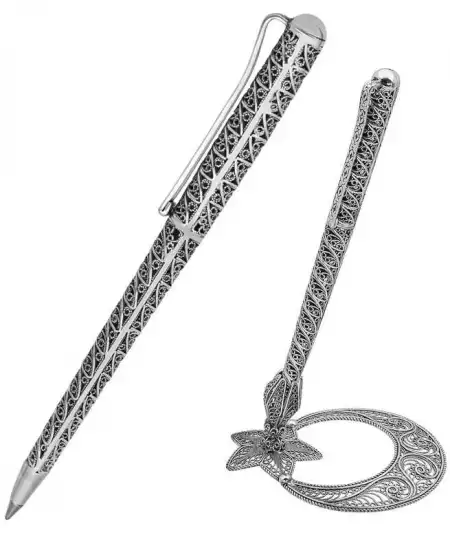 Gümüş Ay Yıldız Masaüstü Kalemlik