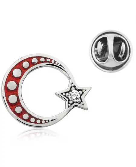 Gümüş Ay Yıldız Rozet